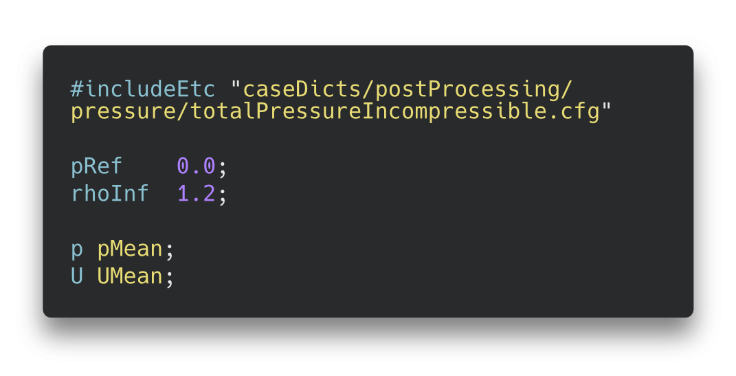 Specifying alternative fields in a total pressure functionObject